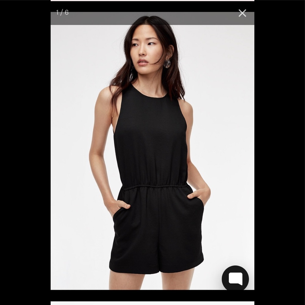 Navy romper by Wilfred from Aritzia. NWT
